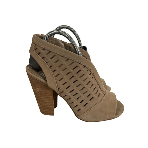Vince Camuto  Women's Size 8.5M Taupe Peep Toe high Heel Sandals  shoes - Picture 4 of 8